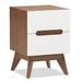 Modern Designs Two Tone White and Walnut Nightstand