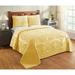 Trevor Collection Tufted Chenille Bedspread Set by Better Trends in Yellow (Size QUEEN)