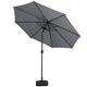 XEMQENER 3M Cantilever Parasol with Square Base, Outdoor Garden Tilting Umbrella with Crank Handle for Outdoor Garden, Camping, Patio and Seaside, UV50+ Protection, Waterproof, Dark Grey