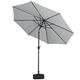 XEMQENER 3M Cantilever Parasol with Square Base, Outdoor Garden Tilting Umbrella with Crank Handle for Outdoor Garden, Camping, Patio and Seaside, UV50+ Protection, Waterproof, Grey