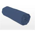 Drap housse coloré 100% coton - Bonnet 25cm - Bleu - 160x200 cm - Bleu