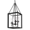 Golden Lighting Smyth 12 Inch Cage Pendant - 2073-3P BLK-CLR