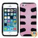 For iPhone 5s/5 Pink Plating Matte Wrinkle/Black Fishbone Phone Protector Cover