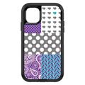 DistinctInk Custom SKIN / DECAL compatible with OtterBox Defender for iPhone 11 Pro MAX (6.5 Screen) - Purple Teal Grey Patterns