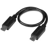 Startech 8in USB OTG Cable - Micro USB to Micro USB - M/M - USB OTG Adapter - 8 inch - USB for Tablet Smartphone - 8 - 1 x Male Micro USB - 1 x Male Micro USB - Black