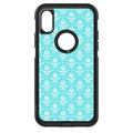DistinctInk Custom SKIN / DECAL compatible with OtterBox Commuter for iPhone XR (6.1 Screen) - Baby Blue White Damask Pattern - Floral Damask Pattern