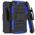 iPhone 6 Phone Case Dual Layers [Combo Holster] And Built-In Kickstand Bundled with Hybird Shockproof-Blue