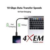 4Xem Usb-C To Usb-C Cable M/M Usb 3.1 Gen 2 10Gbps 10Ft Black