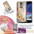 for 5 LG Phoenix 3 Aristo LV3 K4 2017 Case Phone Case Flowing Glitter Sparkling Scratch Shield Skin Slip Guard Grip Wrap Slim Cover Silver