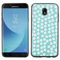 Slim-Fit Case for Samsung Galaxy J7 Crown / J7 Aura / J7 Star / J7 Refine OneToughShield Â® Scratch-Resistant TPU (Black Bezel) Protective Phone Case - Flower/Teal