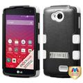 For LG Transpyre Rugged Hybrid TUFF Impact Cover Case +Built-In Stand (Natural Black/White)