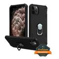 Apple iPhone 11 PRO MAX Phone Case Metal Ring Kickstand TPU Rubber Shockproof Bumper Hybrid Dual Layer Rugged Grip 360Â° Rotate Ring Holder Stand Magnetic Car Mount BLACK Cover for iPhone 11 Pro Max