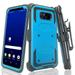 Galaxy Note 8 Case Samsung Note 8 [Shock Proof] Heavy Duty Belt Clip Holster [Incl. Full Screen Temper Glass] Full Body Coverage Rugged Protection for Galaxy Note 8 - Blue