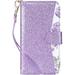 ULAK Wallet Phone Case for iPhone SE 5G 2022 iPhone SE 2020 iPhone 8 7 Shockproof Kickstand Flip Case for Apple iPhone SE 3 2 Geneneration/7/8 with Credit Card Holder for Girls Women Purple