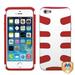 For iPhone 5s/5 Solid Ivory White/Red Fishbone Phone Protector Cover