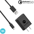 Motorola TurboPower 18 QC3.0 Charger with 3.3 Foot USB-A to USB-C Cable for Moto Z Z2 Z3 Z4 X4 Motorola One One Power G7 G7 Play G7 Plus G6 G6 Plus [NOT for G6 Play]