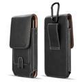 Luxmo LG V60 ThinQ Vertical Series Belt Holster: PU Leather Phone Holder Pouch Carrying Case with Inner Card Slots and Atom Wipe - Black