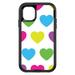 DistinctInk Custom SKIN / DECAL compatible with OtterBox Defender for iPhone 11 (6.1 Screen) - White Multi Color Hearts