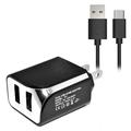SOGA Rapid Home Travel Wall Charger + Type C USB Adapter for Cell Phones - Motorola One / One Power
