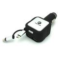 Retractable 4.8Amp Rapid Car DC Charger Dual USB Port 2-in-1 Power Adapter 46 for Samsung Galaxy J3 J5 J7 Note 3 4 5 Edge S5 S6 Edge Edge+ S7 Edge Tab 4 NOOK 10.1 (SM-T530) 7.0 (SM-T230)