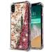 Apple iPhone Xs Max (6.5 in) Phone Case BLING TUFF Hybrid Liquid Glitter Quicksand Rubber Silicone Gel TPU Protector Hard Cover - Paris in Full Bloom Phone Case for Apple iPhone Xs Max