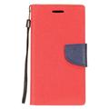 LG Stylo 5 Wallet Case Premium Canvas Pu Denim Leather Pocket Slim Fit Folio Book Cover Flip Stand Credit Card Case With [Lanyard Strap and Card Holder Slot] RED Cover for LG Stylo 5 (2019)