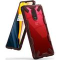 Ringke Fusion-X Case Compatible with OnePlus 7 Transparent Hard Back Shockproof Advanced Bumper Cover - Ruby Red