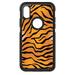 DistinctInk Custom SKIN / DECAL compatible with OtterBox Commuter for iPhone XS MAX (6.5 Screen) - Orange Black White Tiger Skin Print - Animal Print