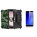 BC Rugged Dual Layer Armor Kickstand Holster Case (Army Camo) with Bubble-Free Tempered Glass Screen Protector and Atom Cloth for Samsung Galaxy J7 Aero