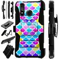 Compatible with Motorola Moto G Stylus (2020) | Moto G Power (2020) | Moto G Pro LuxGuard Holster Hybrid Phone Case Cover (Mermaid Colorful)