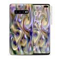 Skin Decal Vinyl Wrap for Samsung Galaxy S10 Plus - decal stickers skins cover - Resin Swirl Opalescent Oil Slick