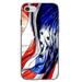 DistinctInk Clear Shockproof Hybrid Case for iPhone 7 8 SE (2020 Model) 4.7 Screen TPU Bumper Acrylic Back Tempered Glass Screen Protector - Red White Blue United States Flag Waving - of America