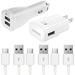 Samsung Galaxy S8 S8+ S9 S9+ S10 Note 8 9 Adaptive Fast Charger USB-C Type-C Cable Kit Fast Charging USB Wall Charger & Car Charger [1 USB Car Charger + 1 Wall Charger + 3x 4FT Type-C Cable]