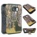 For Samsung Galaxy Edge S6 Hybrid Drop Protective Shock Proof Shock Absorb Enhanced Bumper Dual Layer Designer Case Shield Box Deer Brown Oak Camo Case Cover Kickstand