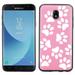Slim-Fit Case for Samsung Galaxy J7 Crown / J7 Aura / J7 Star / J7 Refine OneToughShield Â® Scratch-Resistant TPU (Black Bezel) Protective Phone Case - Pet Paw/ Pink