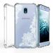 AquaFlex Shock Bumper Design Protection Case and Atom Cloth for Samsung Galaxy J7 Aero - White Lace Print