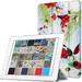 DuraSafe Cases For iPad PRO 12.9 - 1 Gen Slimline Series Lightweight Protective Cover with Dual Angle Stand & Clear PC Back Shell - Birds & Flowers