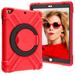 Allytech iPad 9.7 2018 2017/ iPad Air 1 2/ iPad Pro 9.7 Case 360 Rotating Kickstand Hand Wrist Multi Function Ring Grip Shockproof Rugged Cover for Apple iPad 6th 5th Gen Pro 9.7/ Air 1 2 Red/Black