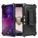 Beyond Cell Rugged Dual Layer Armor Kickstand Cover Case with 360 Degree Rotatable Swivel Belt Clip Holster and Atom Cloth Samsung Galaxy J7 Aero - Purple Nebula