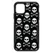 DistinctInk Custom SKIN / DECAL compatible with OtterBox Commuter for iPhone 11 (6.1 Screen) - Black White Skulls Pattern
