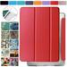 iPad 7.9 Inch Mini 3 Mini 2 Mini 1 Gen [Mini 3rd 2nd 1st ] A1599 A1489 A1432 MH3F2LL/A MH3G2LL/A MH3E2LL/A Shock Proof Magnetic Dual Angle Stand with Honeycomb Pattern Clear Back Cover - Red