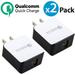 2-Pack FREEDOMTECH 3.0 Quick Charge Certified 18W Fast Rapid USB Wall Charger Adapter For Apple iPhone X iPhone 8 Plus Samsung Galaxy S8 S9+ Plus Note 9 Note 8 Galaxy S7 Edge LG G7 Google Pixel 2 XL