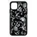 DistinctInk Custom SKIN / DECAL compatible with OtterBox Commuter for iPhone 11 Pro (5.8 Screen) - Silver Grey Black White Floral - Floral Damask Pattern