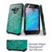 for 4.5 Samsung Galaxy J1 2016 Express 3 Amp 2 ( LUNA ) Case Phone Case Hybrid Shock Proof Edge Slim Bumper Cover Blossom Teal