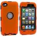 Dual Flex Hard Hybrid Gel Case for Apple iPod Touch 4th Gen - Orange/Black