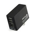 34W 6.8 Amp 4-Port Rapid USB Home Wall AC Charger Power Adapter Four Port Smart Detect Folding Prongs Compact Black for Samsung Galaxy Tab 4 NOOK 7.0 (SM-T230) E NOOK 9.6 (SM-T560)