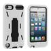 Hybrid Armor Case with Kickstand for Apple iPod Touch 5th Gen - White/Black