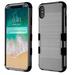 Apple iPhone Xs Max (6.5 in) Phone Case Tuff Hybrid Shockproof Impact Rubber Dual Layer Hard Soft Protective Hard Case Cover Brushed Textured Dark Gray Black Phone Case for Apple iPhone Xs Max