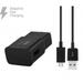 OEM Adaptive Fast Charger For LG Phoenix Plus / Harmony 2 Cell Phones [Wall Charger + 5 FT Micro USB Cable] - True Digital Adaptive Fast Charging - Black