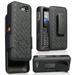 Nakedcellphone Case with Clip compatible with Kyocera DuraTR [Black Tread] Slim Ribbed Kickstand Cover + Belt Hip Holster for E4750